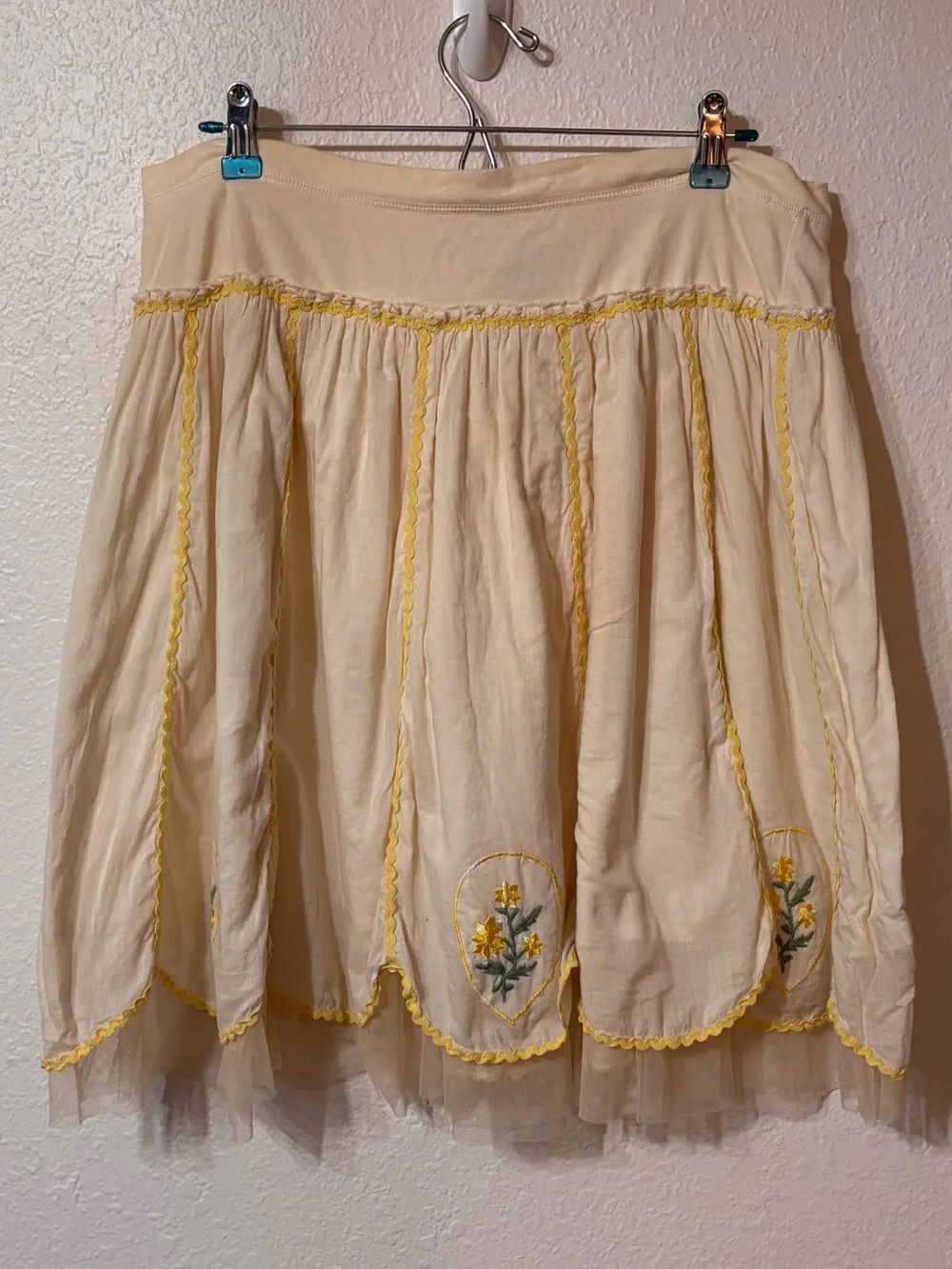 Vintage Free People Scallop Hem Skirt Size 12